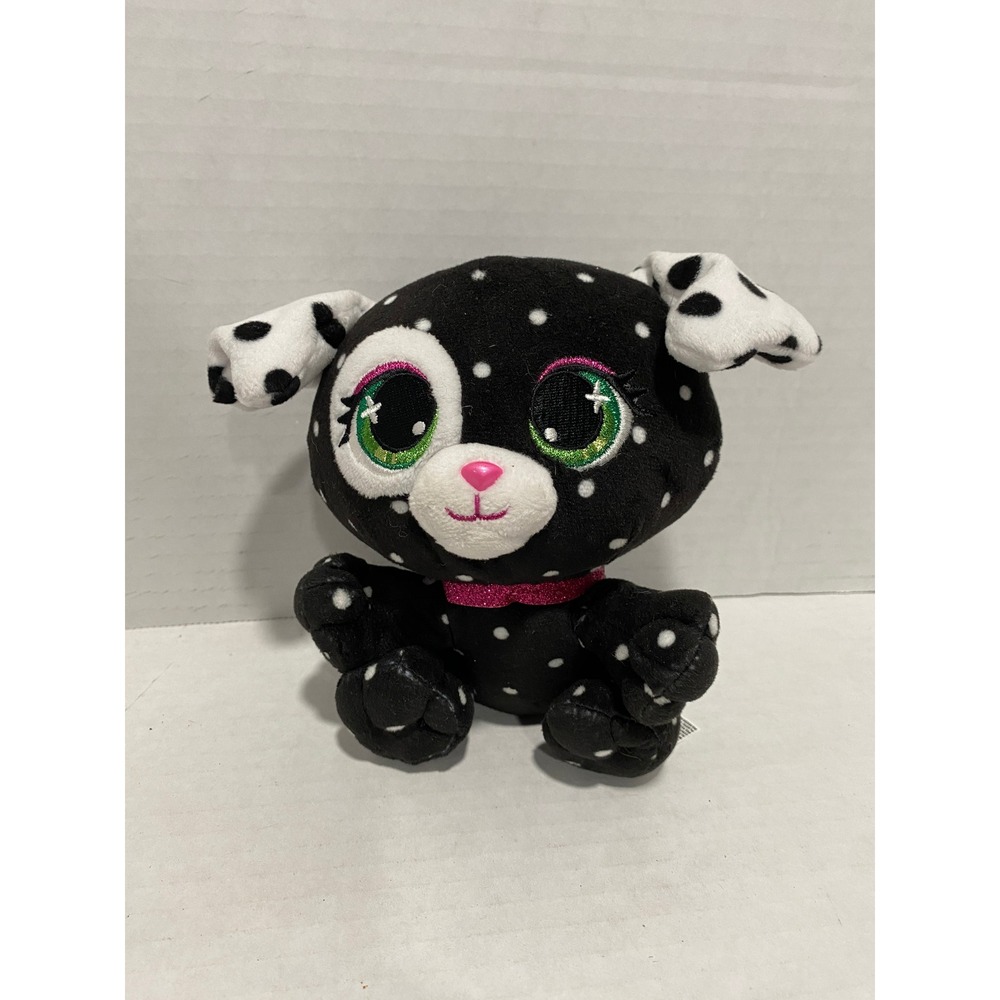 Gund P.Lushes Pets Plush Dog Dottie Woofington Polka Dot Black 6in Excellent